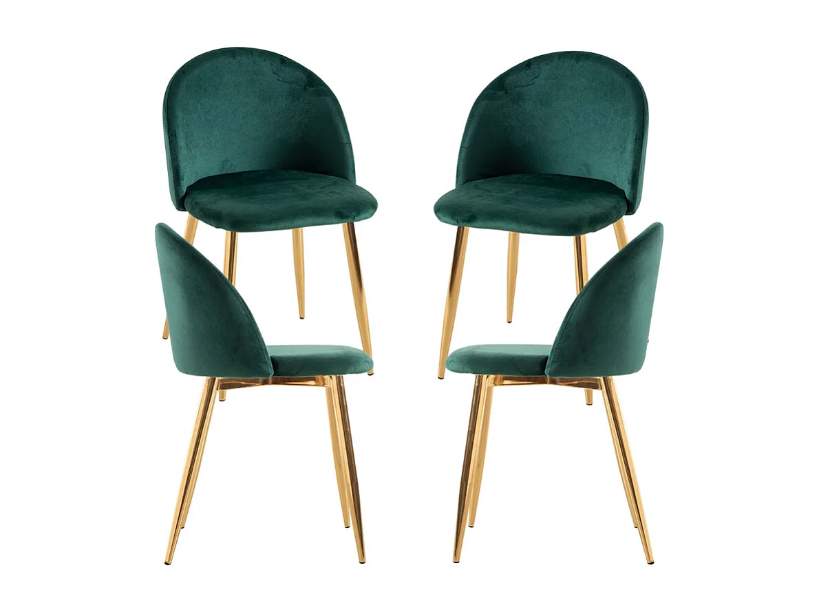 Packs Sillas Comedor - Pack 4 Sillas Vint Terciopelo Golden - Verde