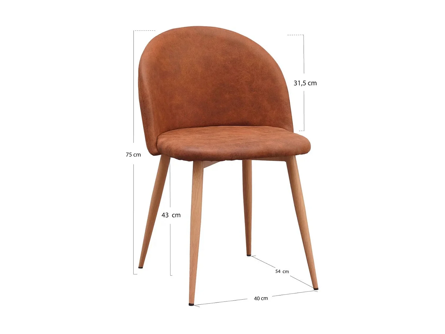 Sillas Comedor - Silla Vint Polipiel - Camel