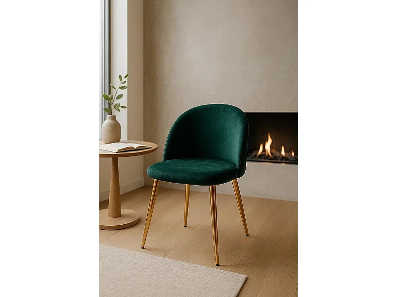 Sillas Comedor - Silla Vint Terciopelo Golden - Verde