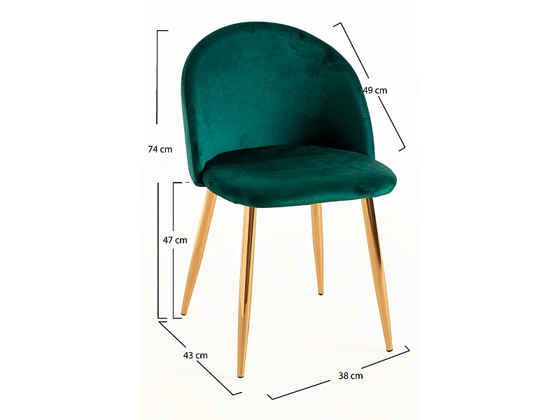 Packs Sillas Comedor - Pack 2 Sillas Vint Terciopelo Golden - Verde