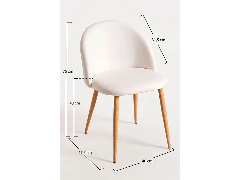Sillas Comedor - Silla Vint Polipiel - Blanco