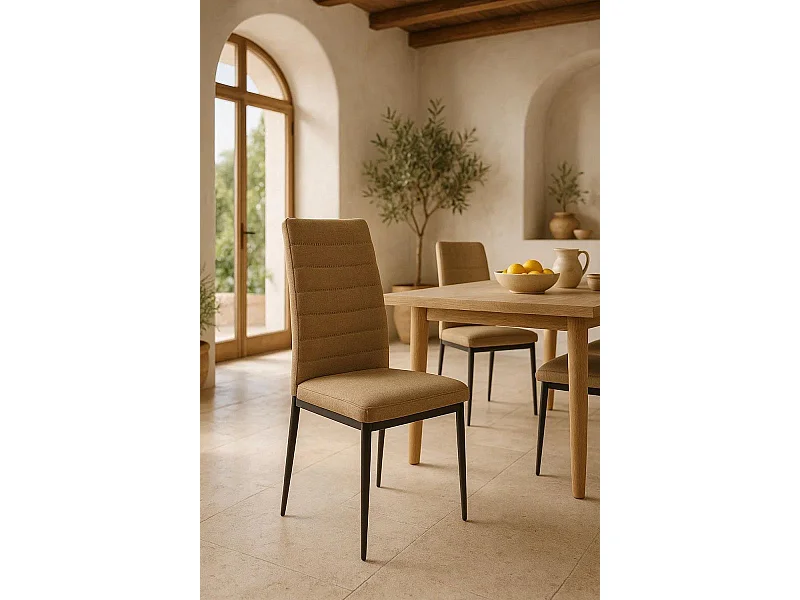 Packs Sillas Comedor - Pack 4 Sillas Lauter Tela - Marrón