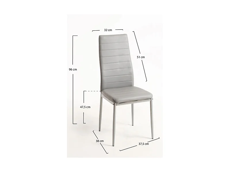 Packs Sillas Comedor - Pack 4 Sillas Lauter Polipiel - Gris claro
