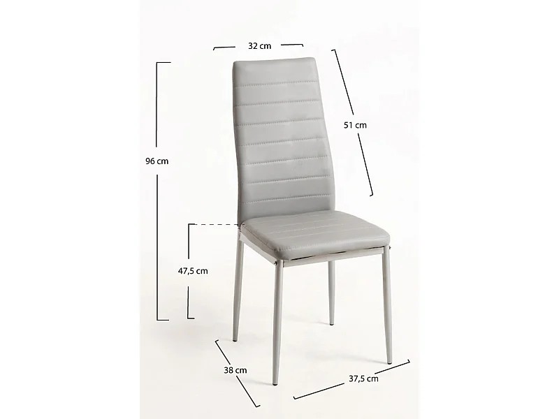 Packs Sillas Comedor - Pack 4 Sillas Lauter Polipiel - Gris claro