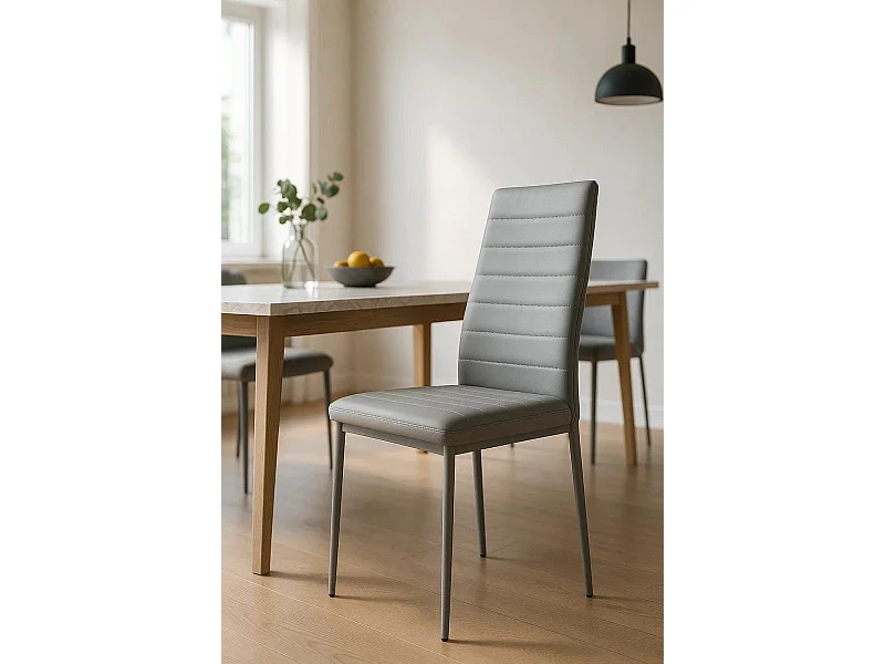 Packs Sillas Comedor - Pack 4 Sillas Lauter Polipiel - Gris claro