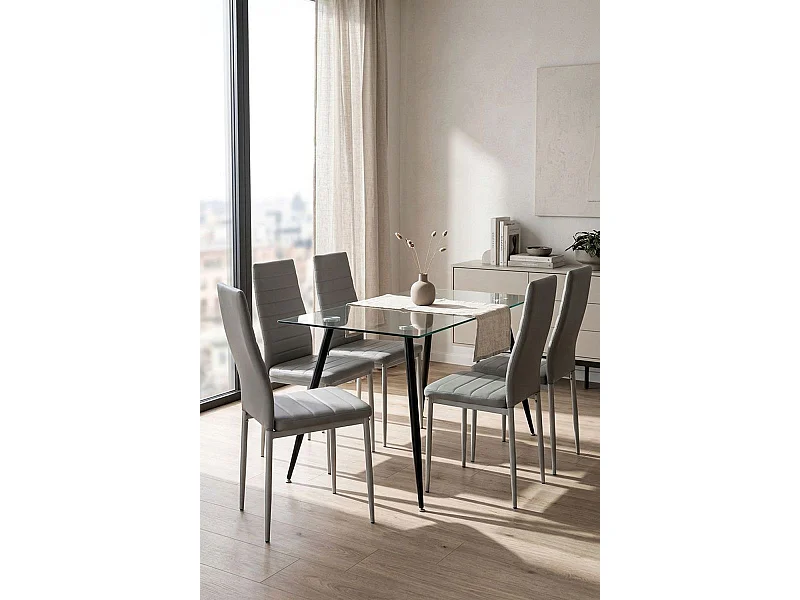 Packs Sillas Comedor - Pack 4 Sillas Lauter Polipiel - Gris claro