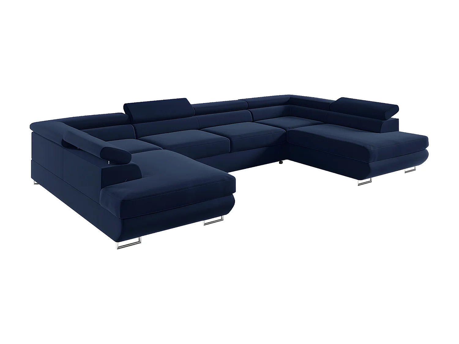 Canapé en U 5 places convertible avec coffre Lyam Bleu marine