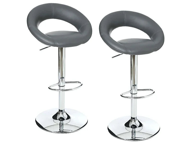 Lot de 2 tabourets de bar sasha couleur noire 47 x P 52,5 x H 80 cm