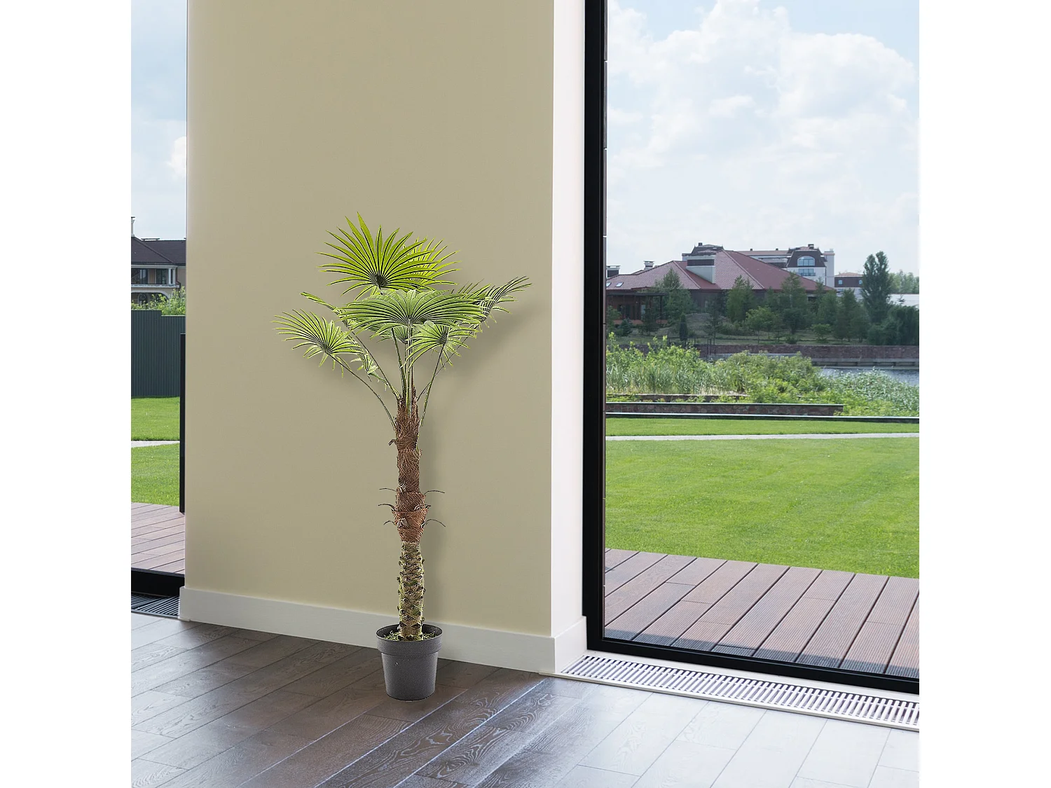 Plante Artificielle en Pot "Palmier" 120cm Vert