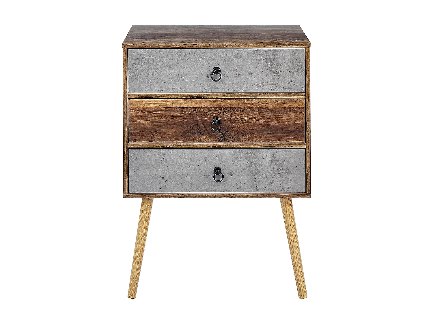 Komoda 3 szuflady BATLEY Szary efekt betonu