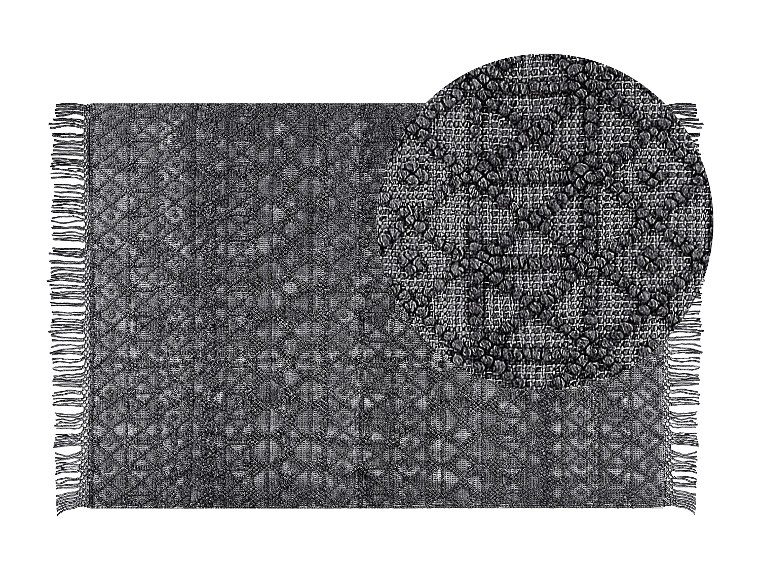 Tappeto lana nero 160 x 230 cm ALUCRA