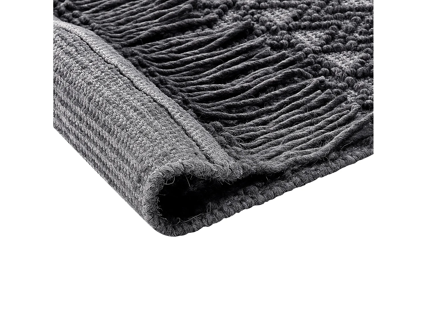 Teppich Wolle schwarz 160 x 230 cm Kurzflor ALUCRA