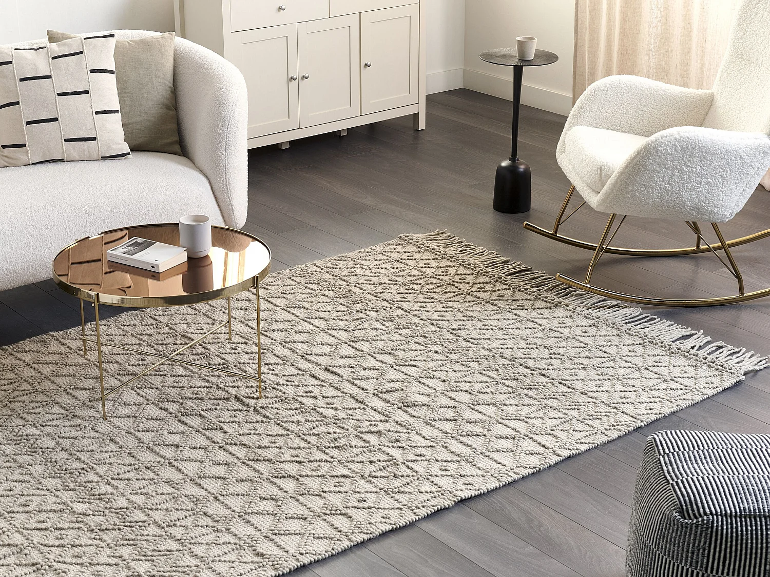 Tapis en laine 160 x 230 cm beige ALUCRA