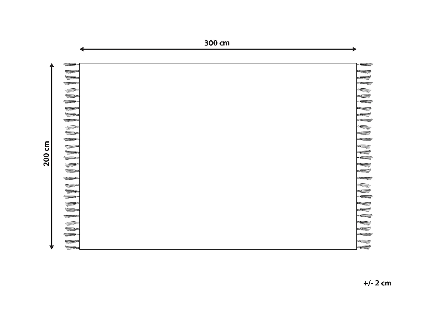 Teppich aus Wolle rosa / weiß 200 x 300 cm rechteckig mit Fransen Boho Adana