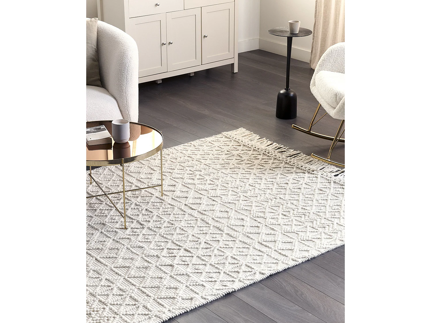 Vloerkleed wol lichtbeige 160 x 230 ALUCRA