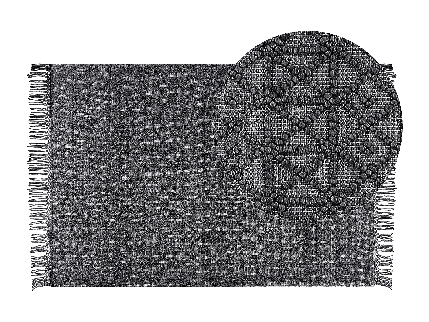 Vloerkleed wol zwart 200 x 300 cm ALUCRA