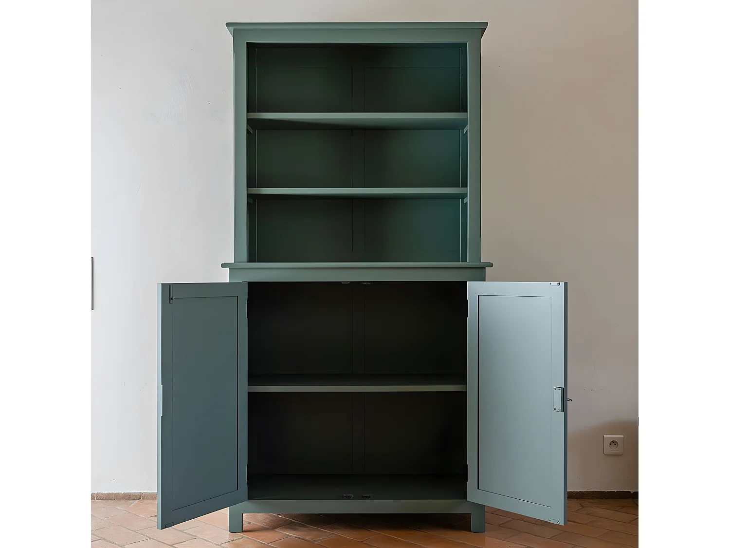 Vaisselier en pin vert Léandre