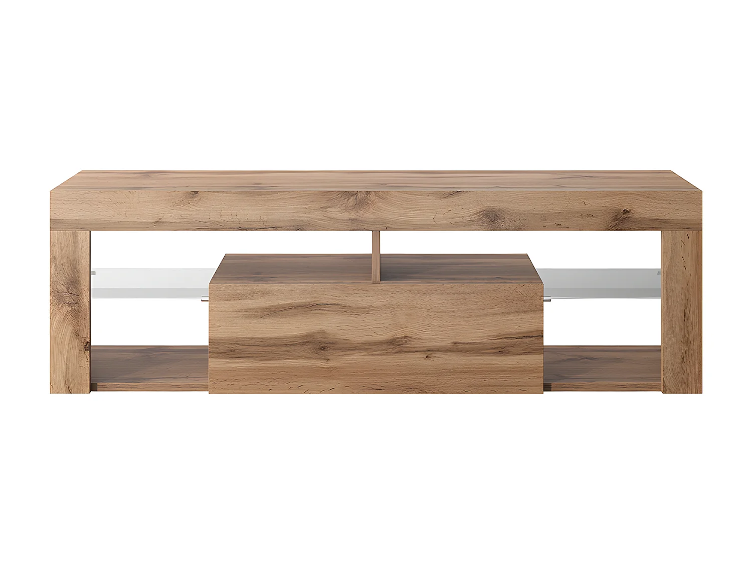 TV-Lowboard stehend in Lancaster Eiche mit Klappe, 140 cm - Bianko