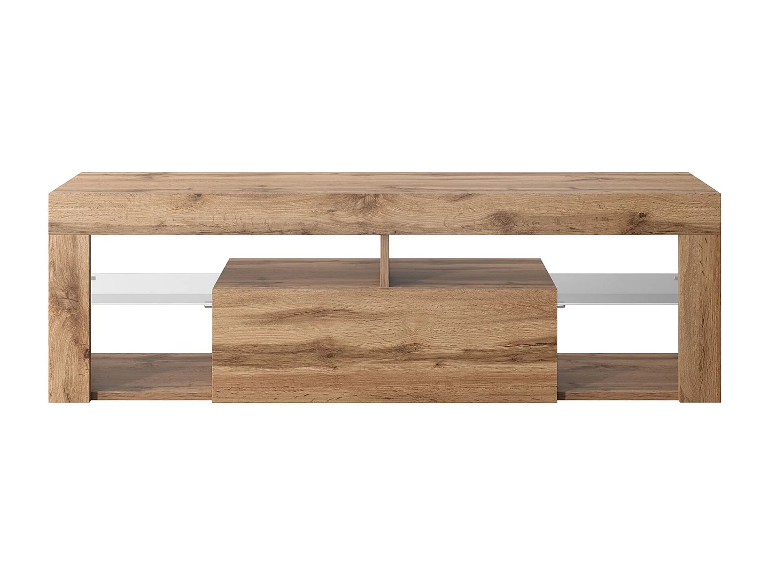 Meuble TV / Banc TV (chêne lancaster, 140 cm, sans LED) - BIANKO