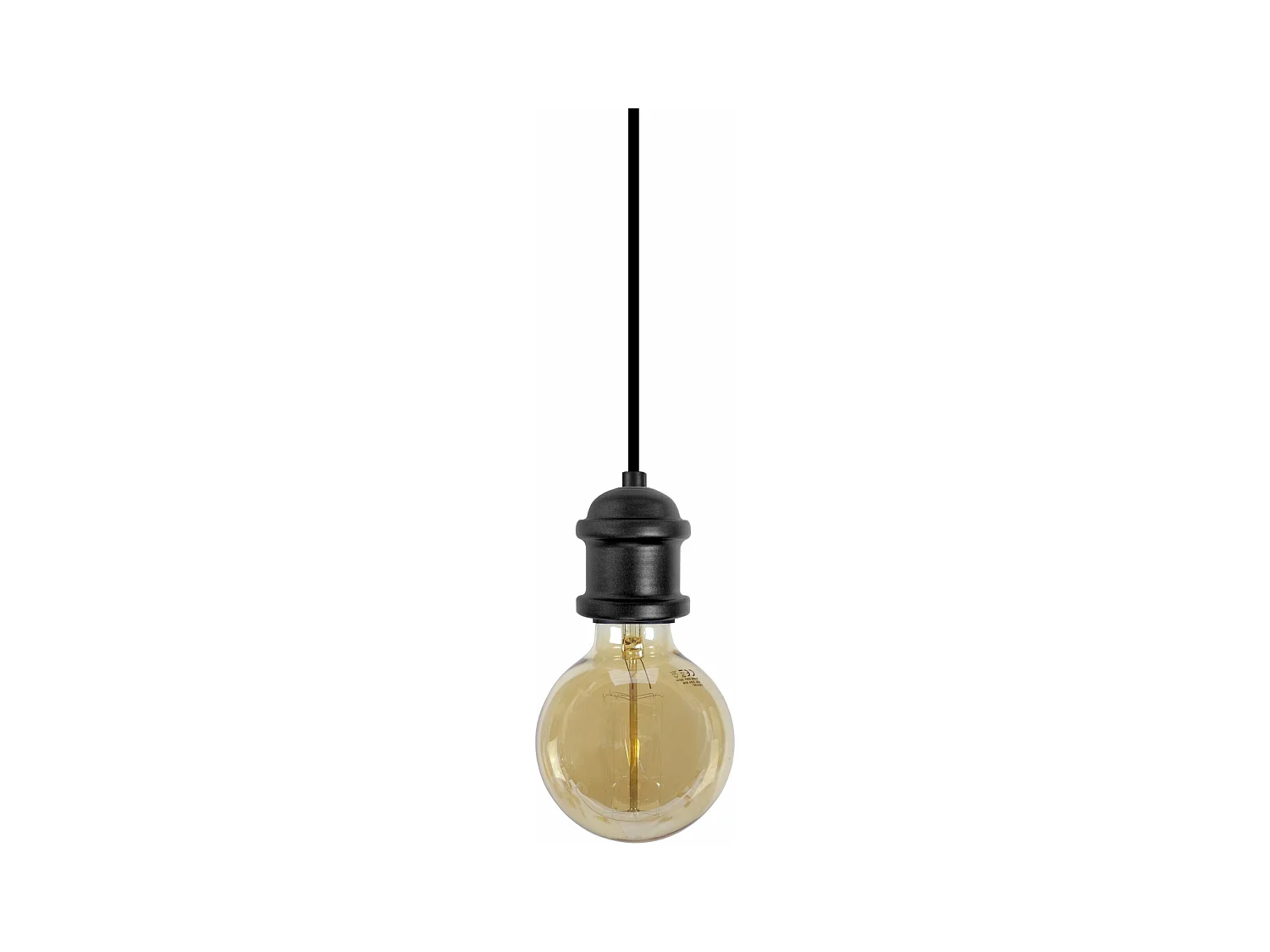 Suspension cylindre, métal  noir 80 cm.