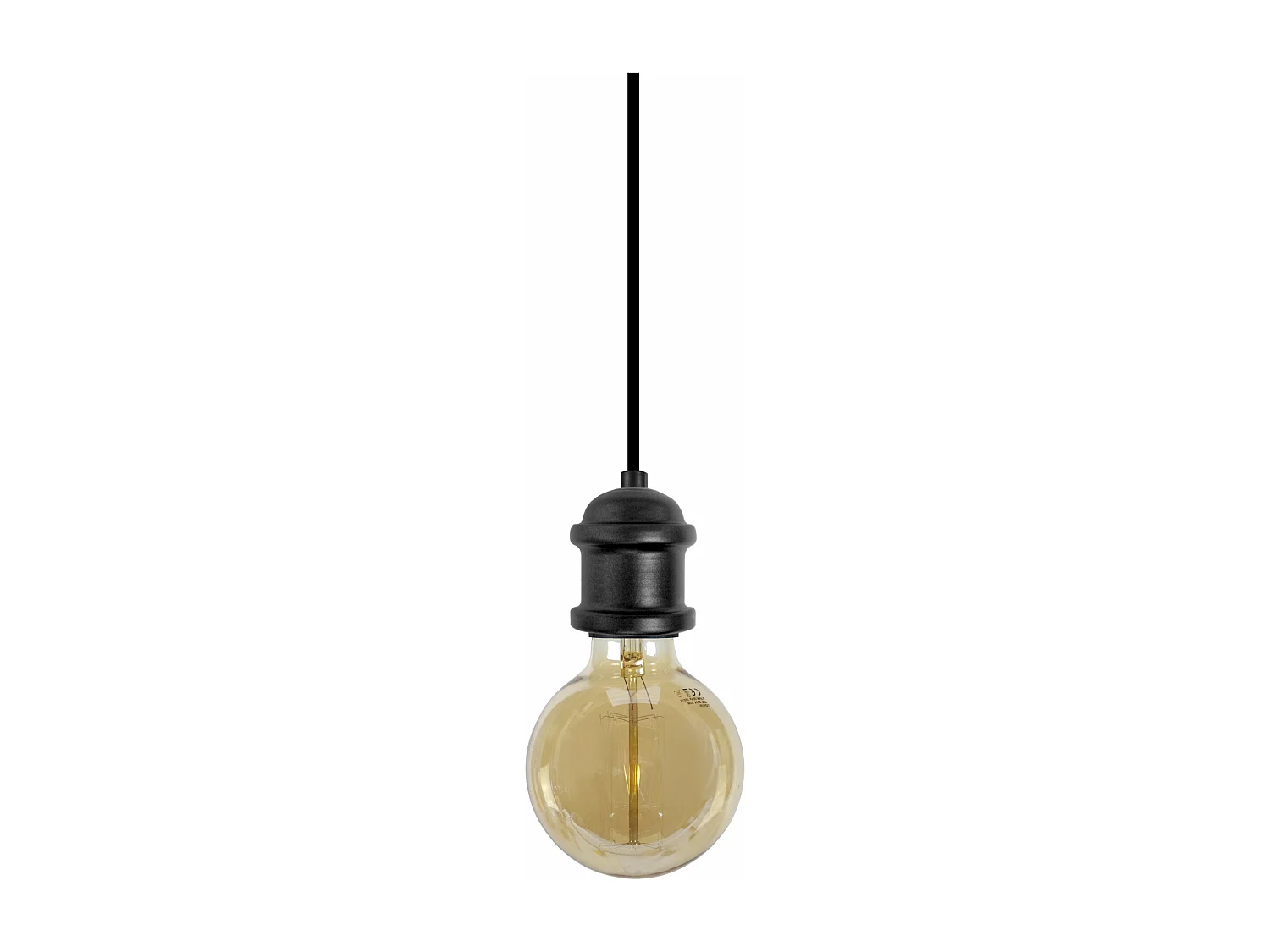 Suspension cylindre, métal  noir 80 cm.