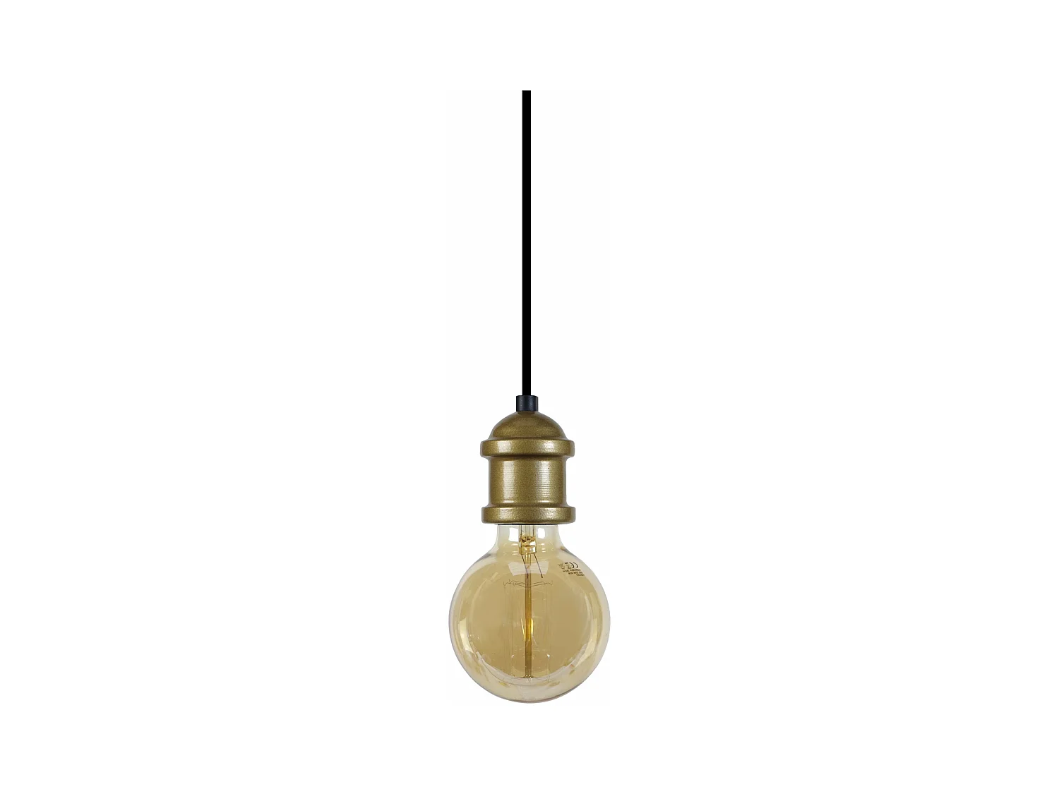 Suspension métal cylindre métal  doré 80 cm.