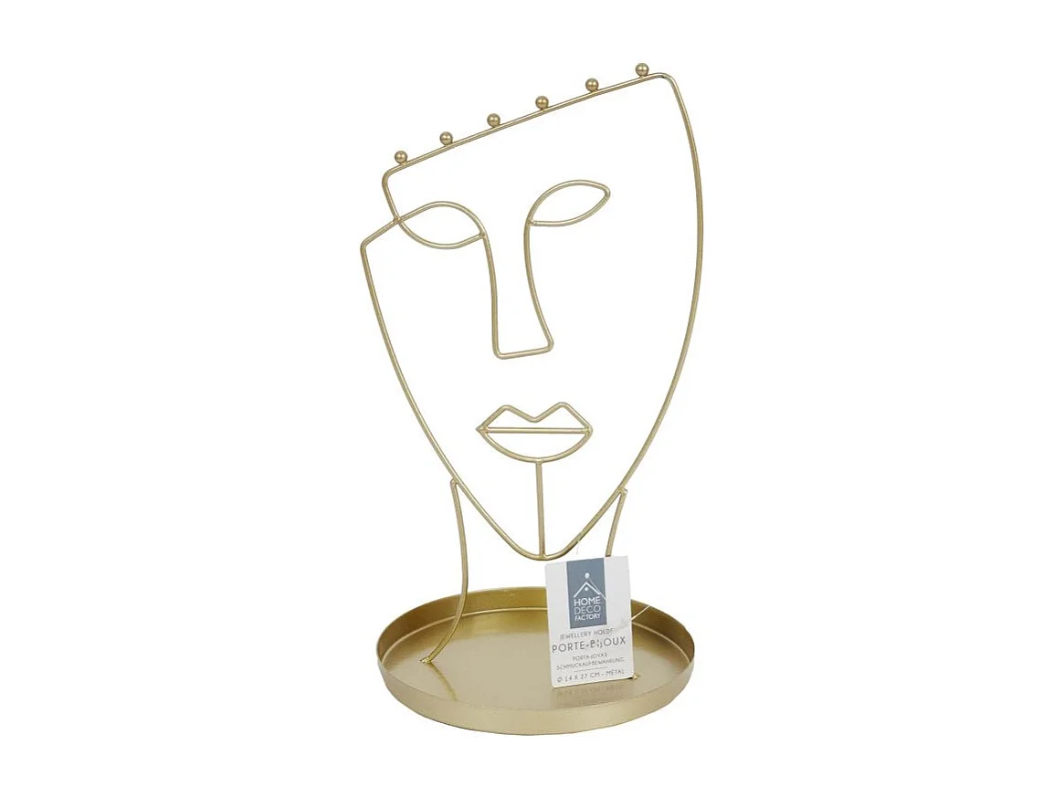 Porte-Bijoux Visage Design "Arty" 27cm Or