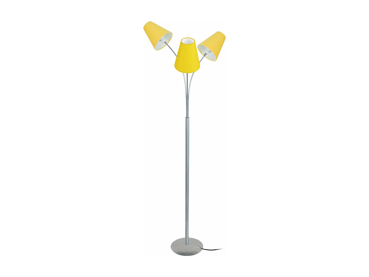 Lampadaire bras aluminium,jaune 165 cm.
