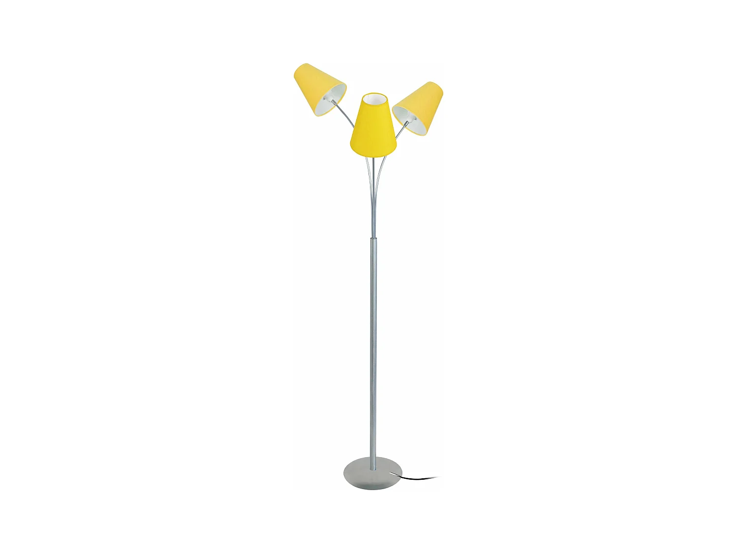 Lampadaire bras aluminium,jaune 165 cm.