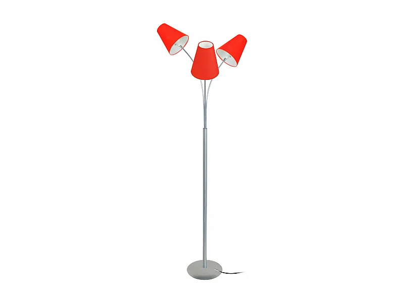 Lampadaire bras aluminium,rouge 165 cm.