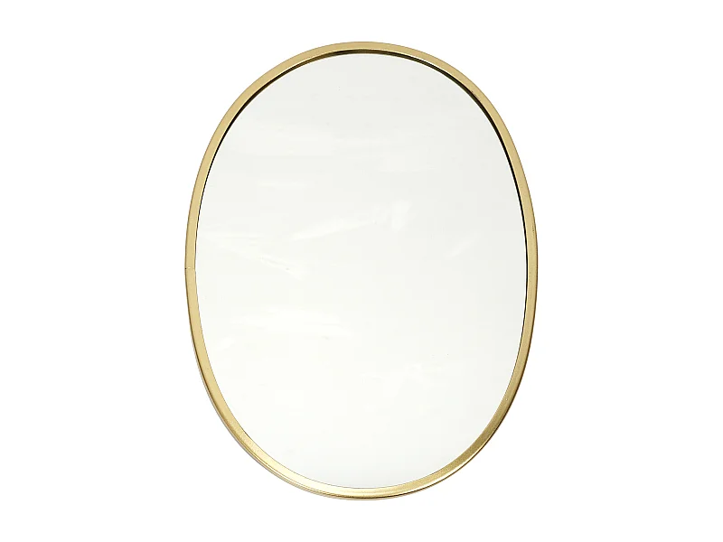 Miroir Mural Déco "Contour Ovale" 34cm Or