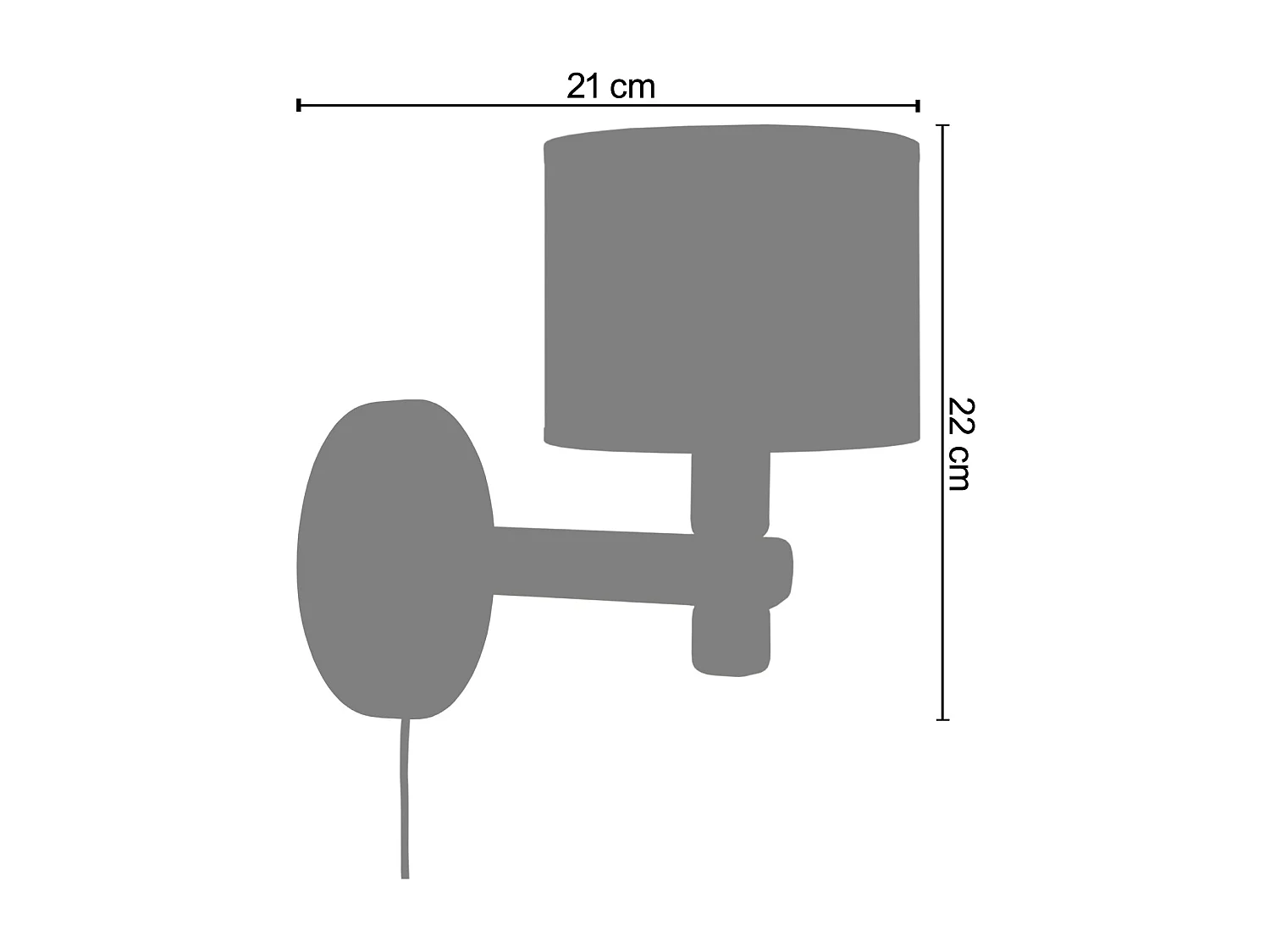 Aplique TOSEL TANDEM1B tecido braço branco D14 x  H22  cm