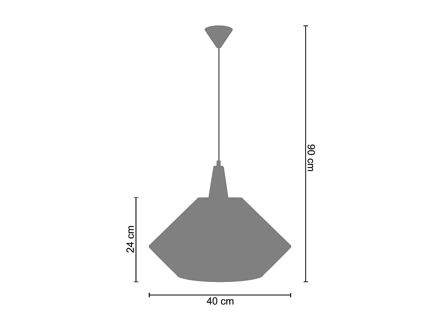 Suspensão TOSEL  BELFORT tecido cônico azul D40 x  H90  cm