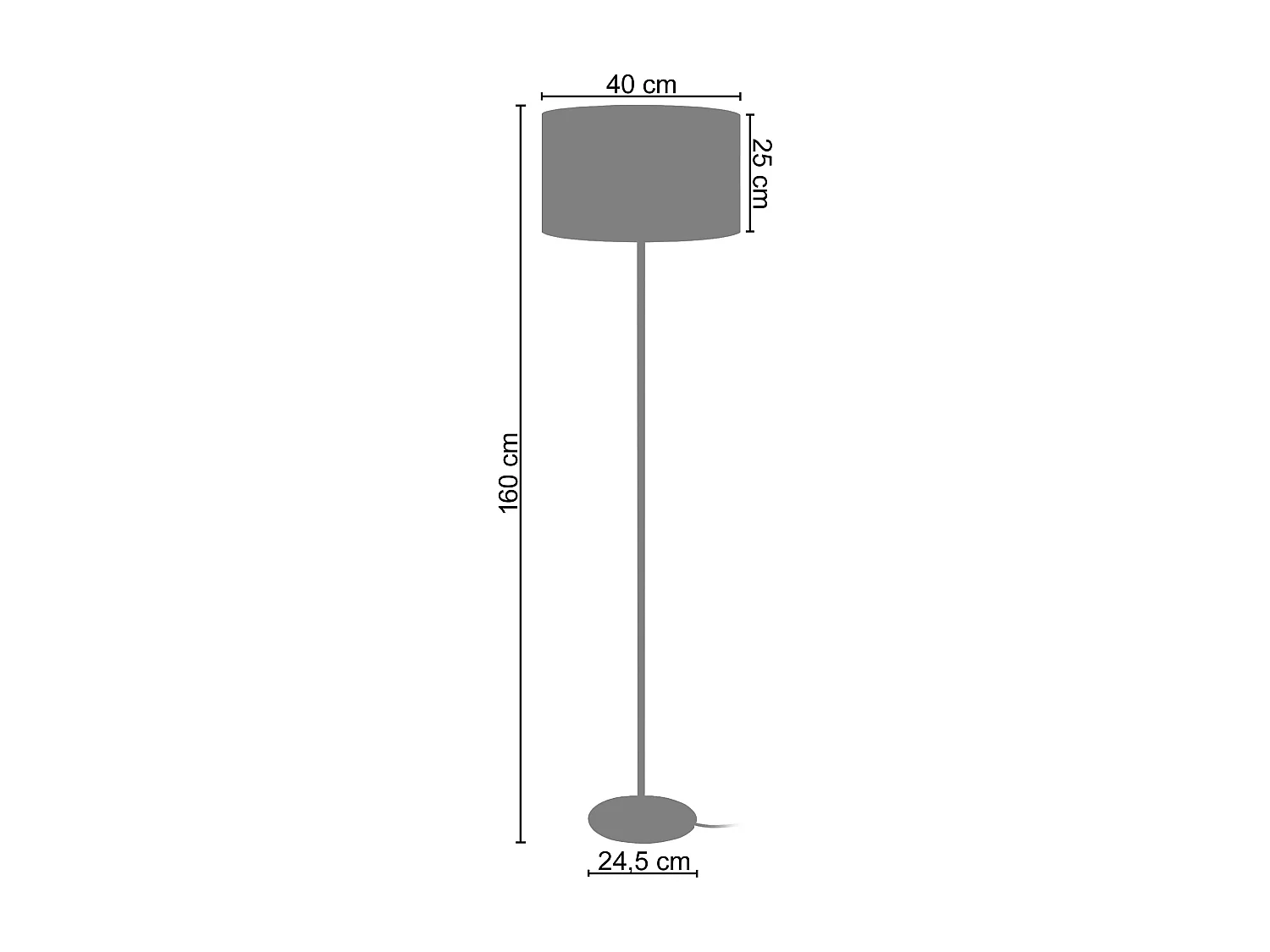 Candeeiro de Pé TOSEL HEXAÈDRE A metal geométrico cinza D35 x  H160  cm