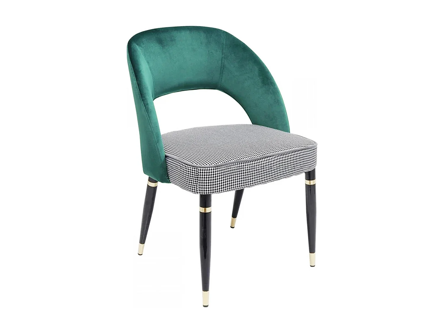 Set Da 2,Sedia Morris Velluto Verde E Pied De Poule