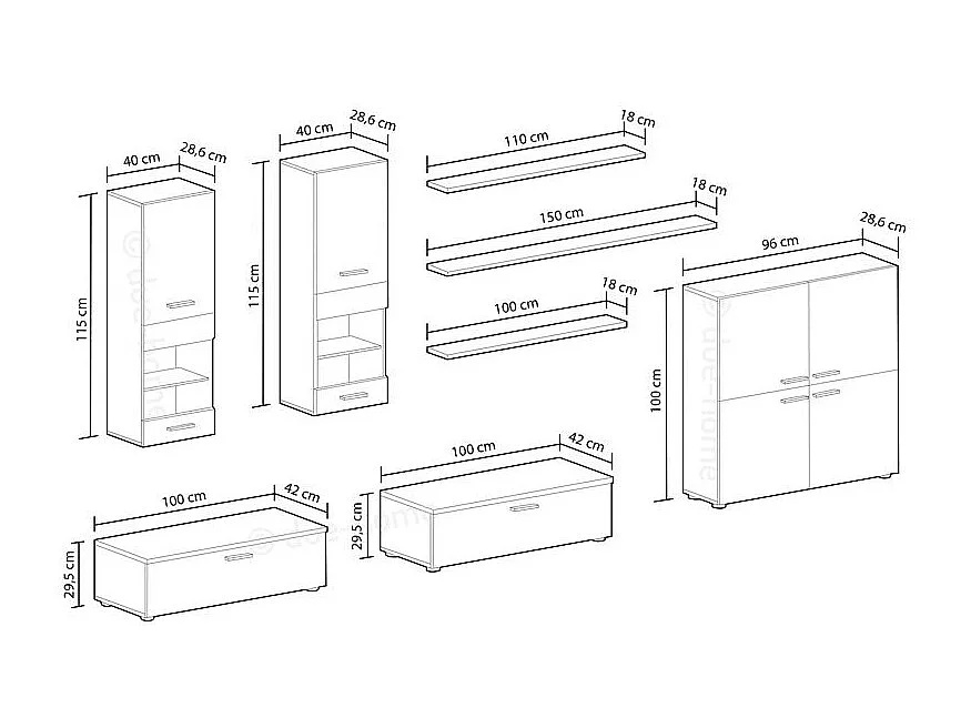 Salón Beta Blanco - Negro