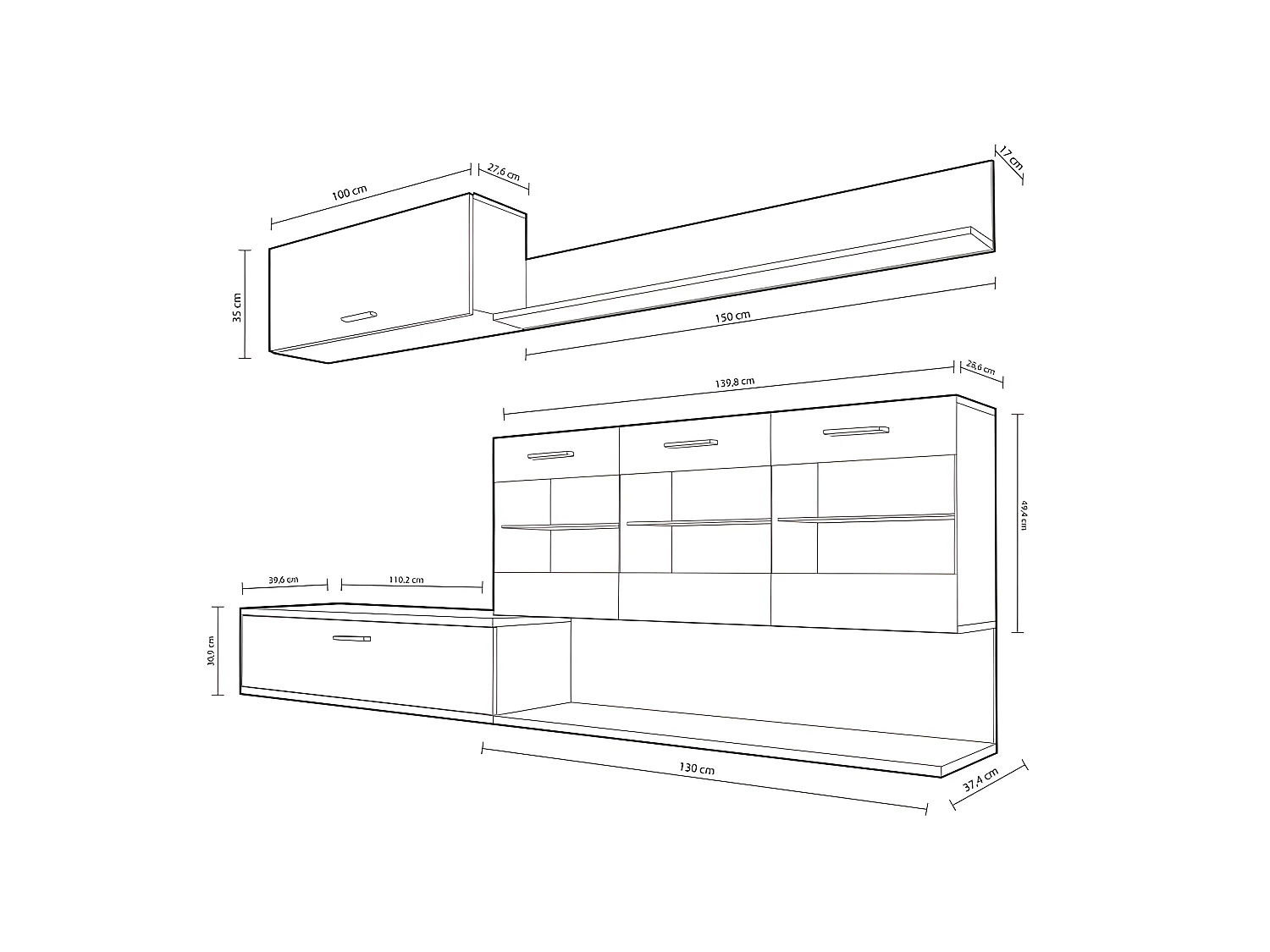 Salón Zafiro Blanco - Grafito