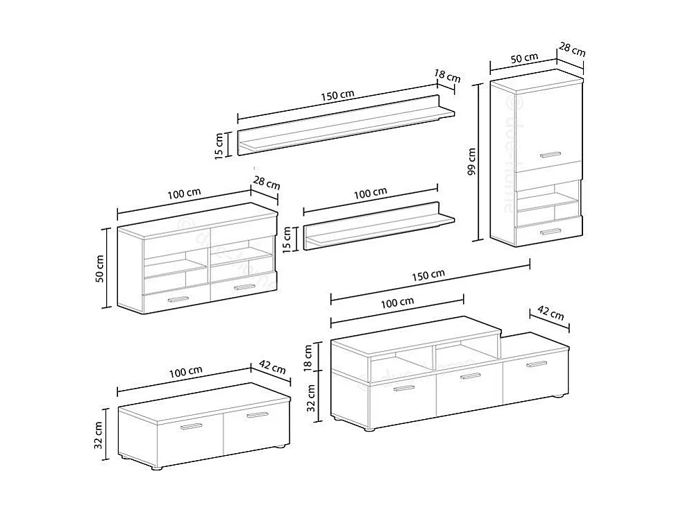 Salón Alfa Blanco - Negro