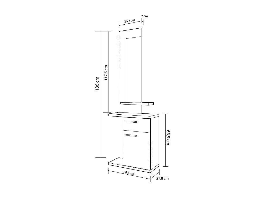 Mueble de recibidor Enter Blanco - Nelson