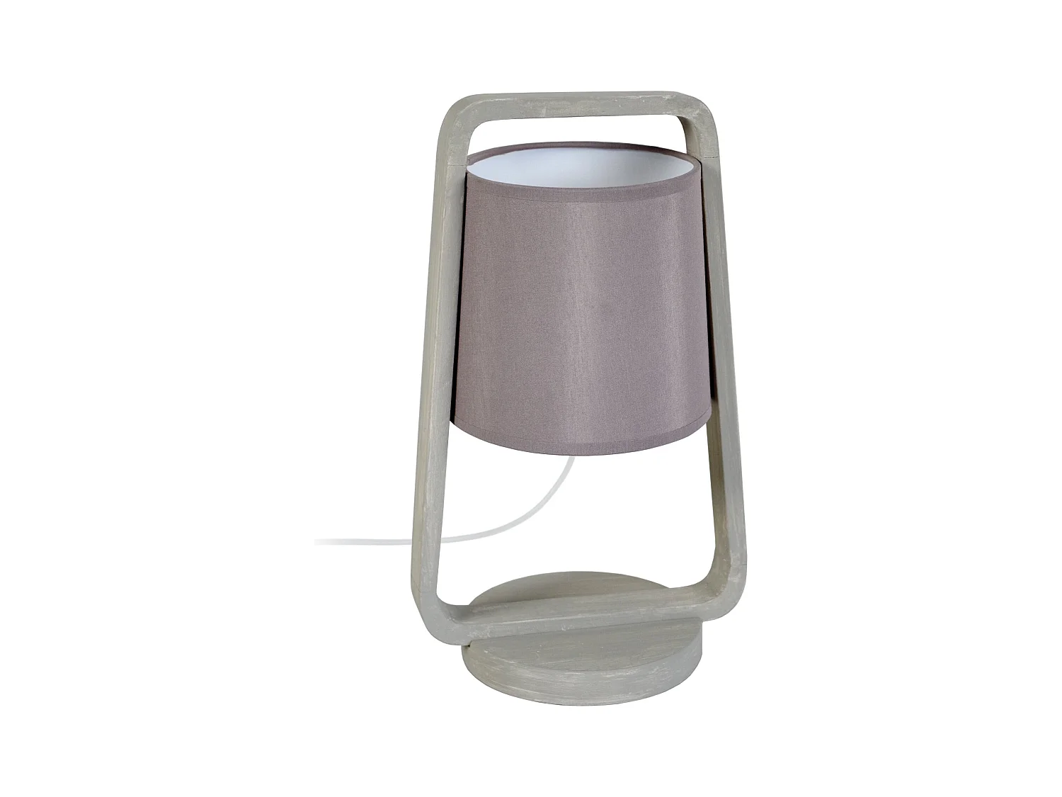 Lampe de chevet arqué bois  taupe,beige 32,5 cm.