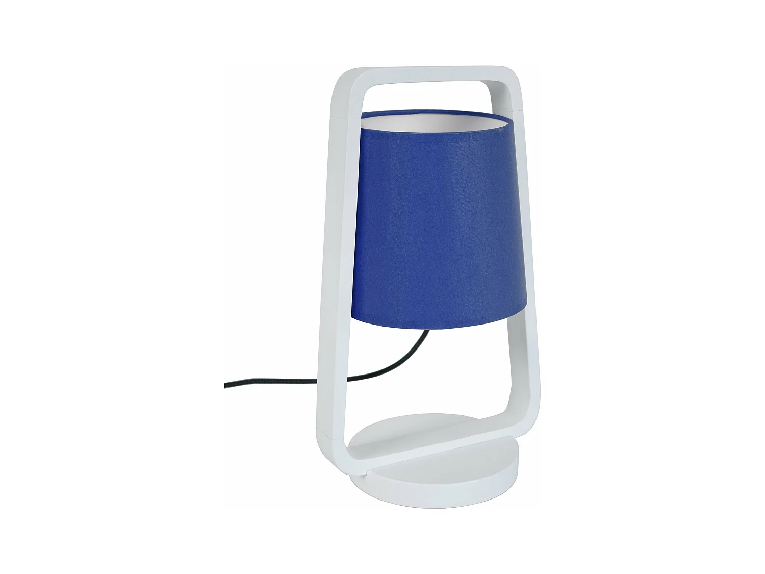 Lampe de chevet arqué bois  blanc,bleu 32,5 cm.
