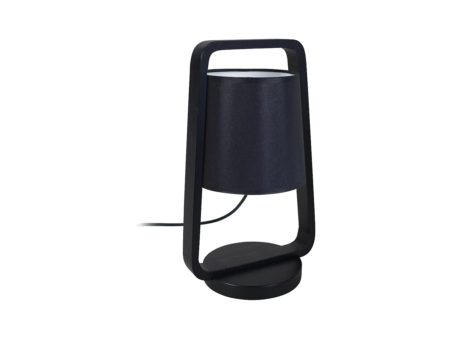Lampe de chevet arqué bois  noir 32,5 cm.