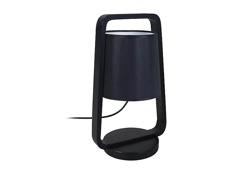 Lampe de chevet arqué bois  noir 32,5 cm.