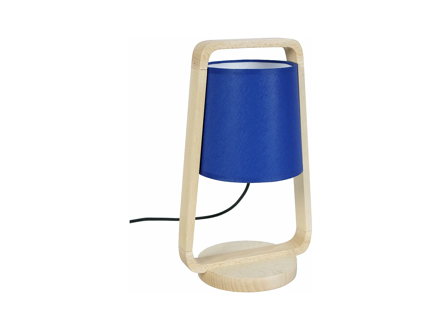 Lampe de chevet arqué bois  naturel,bleu 32,5 cm.