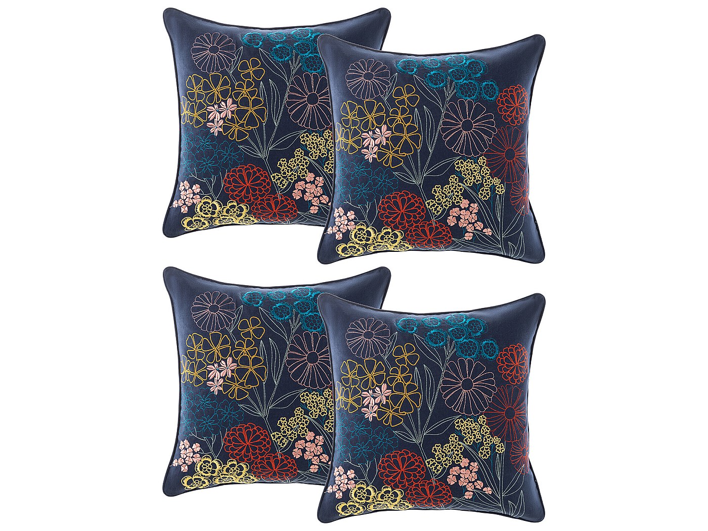 Taie D’Oreiller Vintage Crewel – Broderie Animaux & Fleurs, 12,5 Cm (Carré)