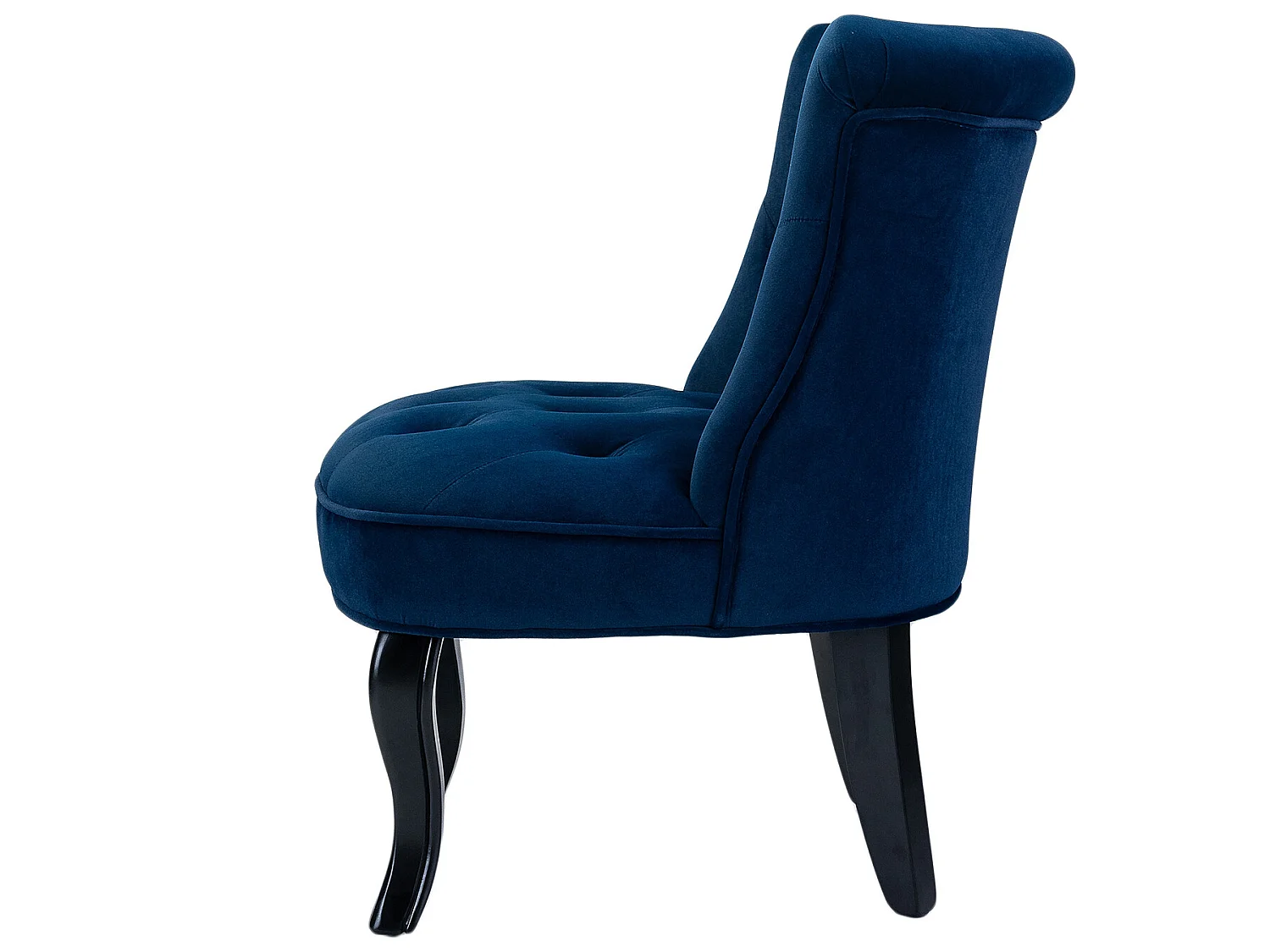 Petit Fauteuil Crapaud Rembourrée avec Pieds Noirs Pour Salle à Manger, Salon, Entrée & Chambre-Bleu