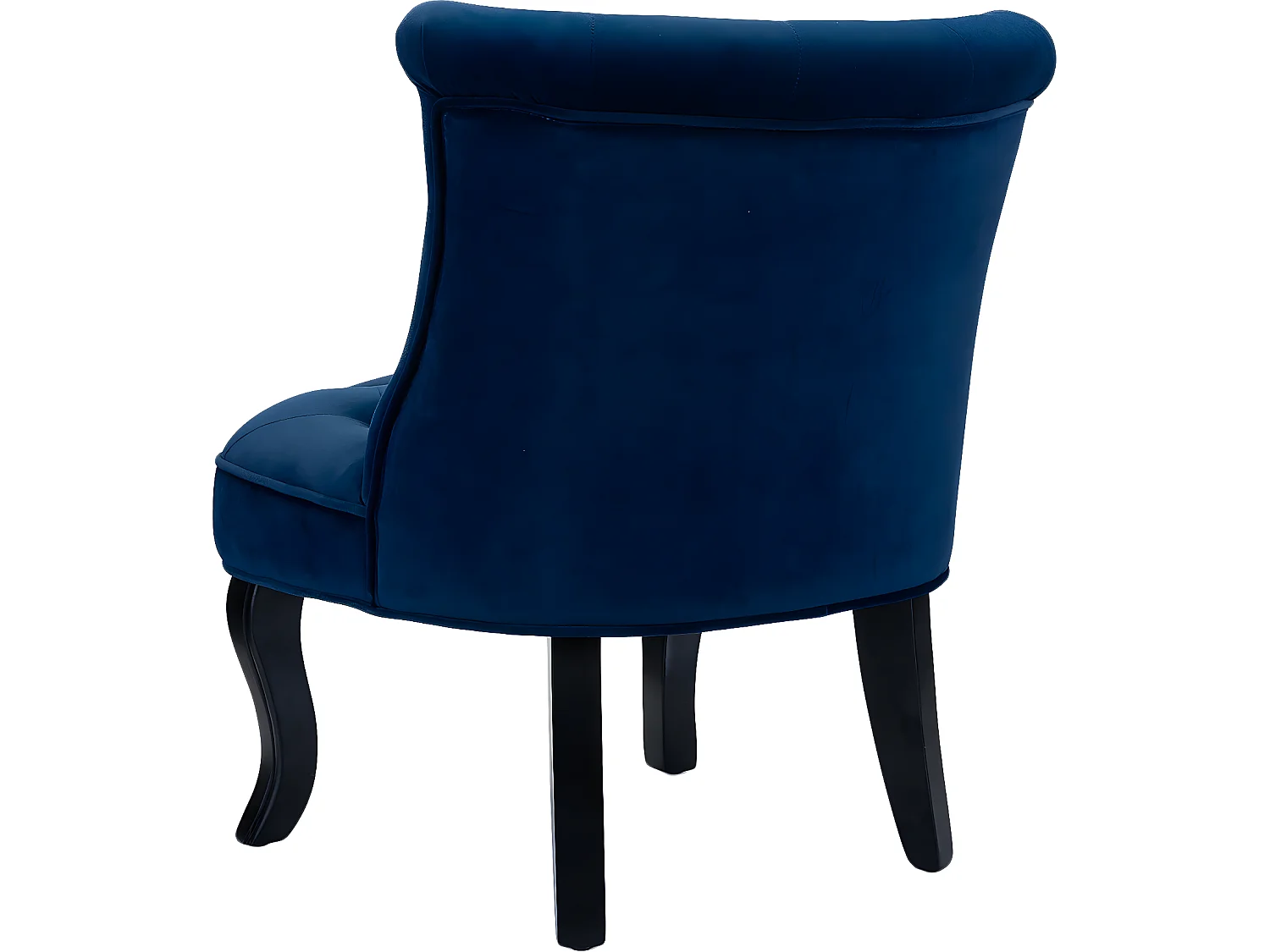 Petit Fauteuil Crapaud Rembourrée avec Pieds Noirs Pour Salle à Manger, Salon, Entrée & Chambre-Bleu