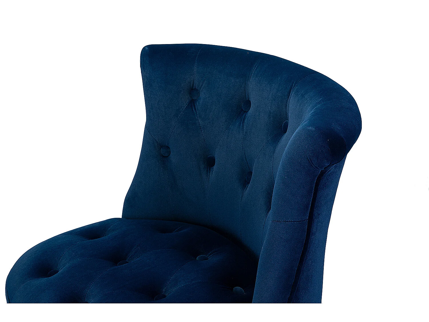 Petit Fauteuil Crapaud Rembourrée avec Pieds Noirs Pour Salle à Manger, Salon, Entrée & Chambre-Bleu