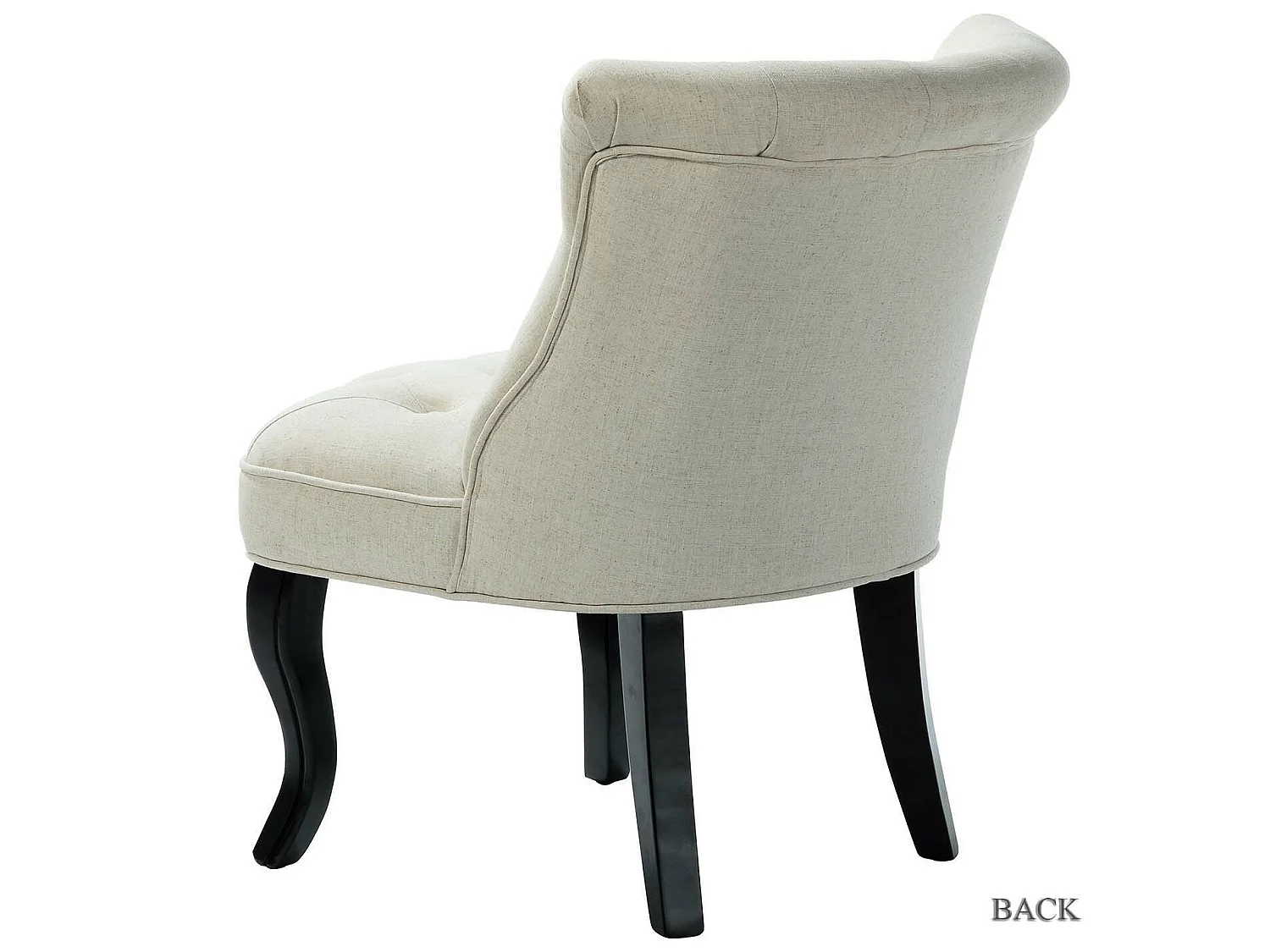 Petit Fauteuil Crapaud Rembourrée avec Pieds Noirs Pour Salle à Manger, Salon, Entrée & Chambre-Blanc
