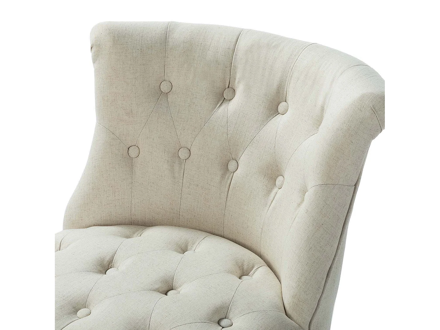 Petit Fauteuil Crapaud Rembourrée avec Pieds Noirs Pour Salle à Manger, Salon, Entrée & Chambre-Blanc